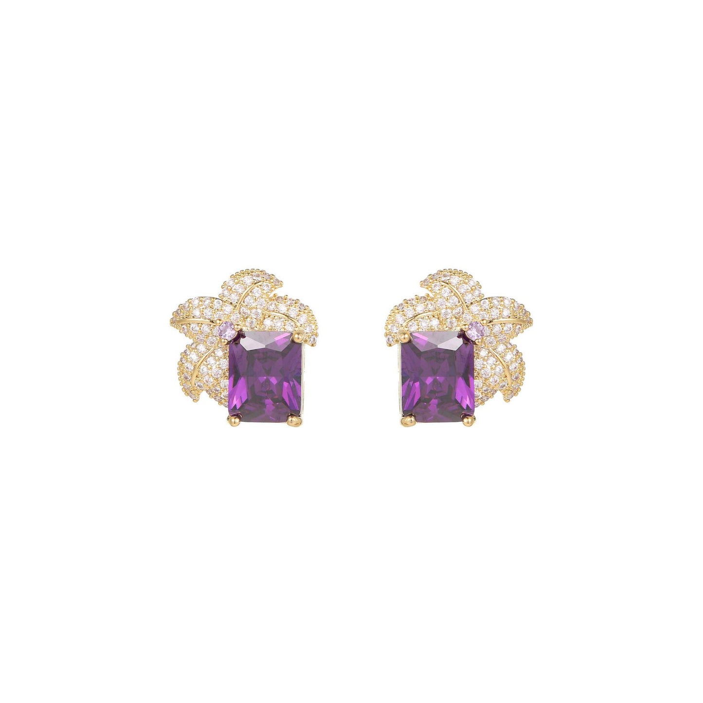 2025 S925 Silver Needle Earrings: Light Luxury, High-End, Super Flash Square Zircon